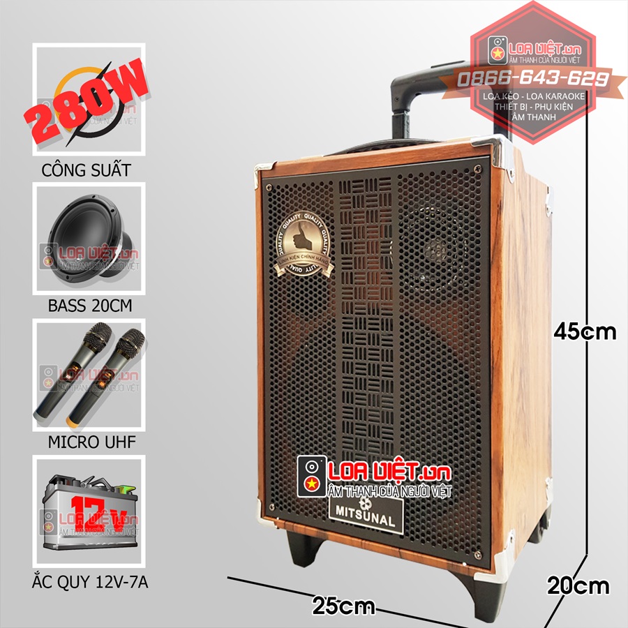 Loa kéo di dộng Mitsunal M8 - 2025