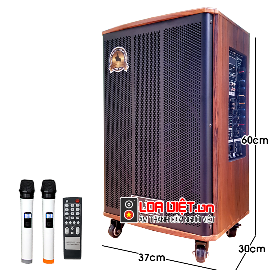 [loaviet.vn]Loa kéo di động Mitsunal M34 Vỏ gỗ - Model Mới