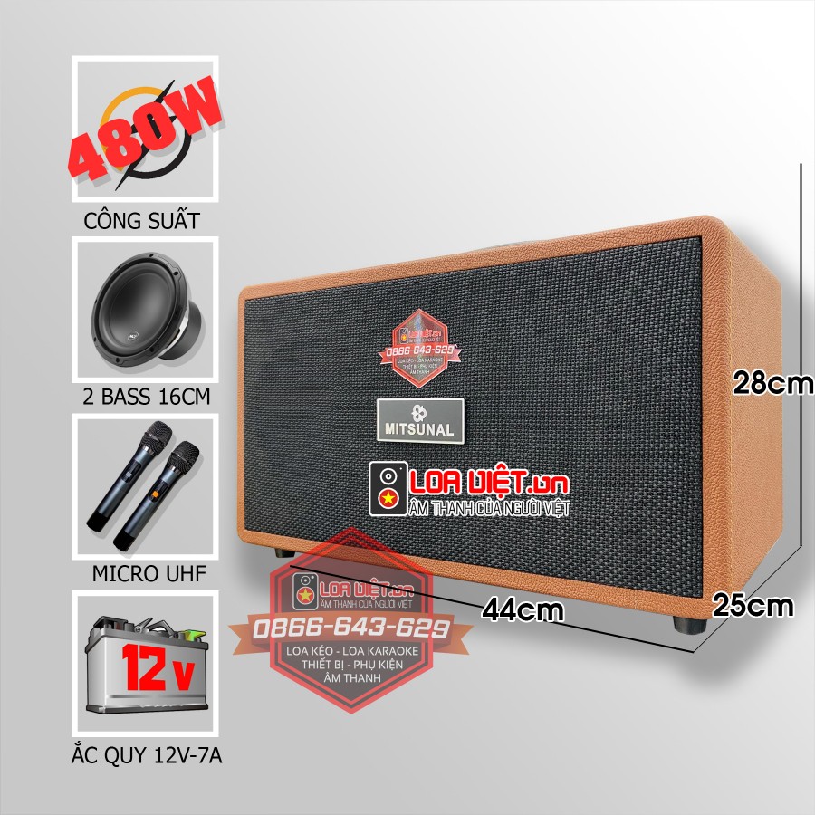 Loa xách tay Karaoke di động Mitsunal M6S