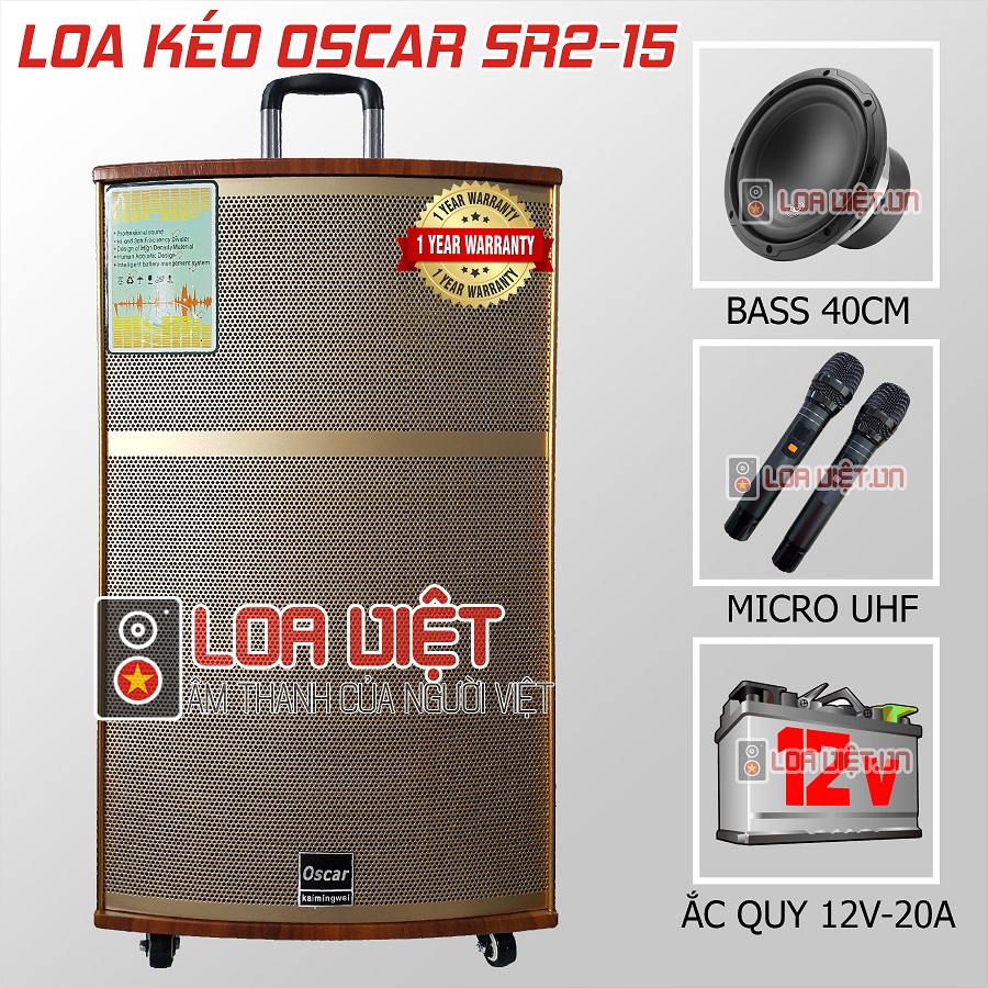 [Loaviet.vn] Loa kéo di động Oscar SR2-15 V2 - Chính hãng Giá rẻ