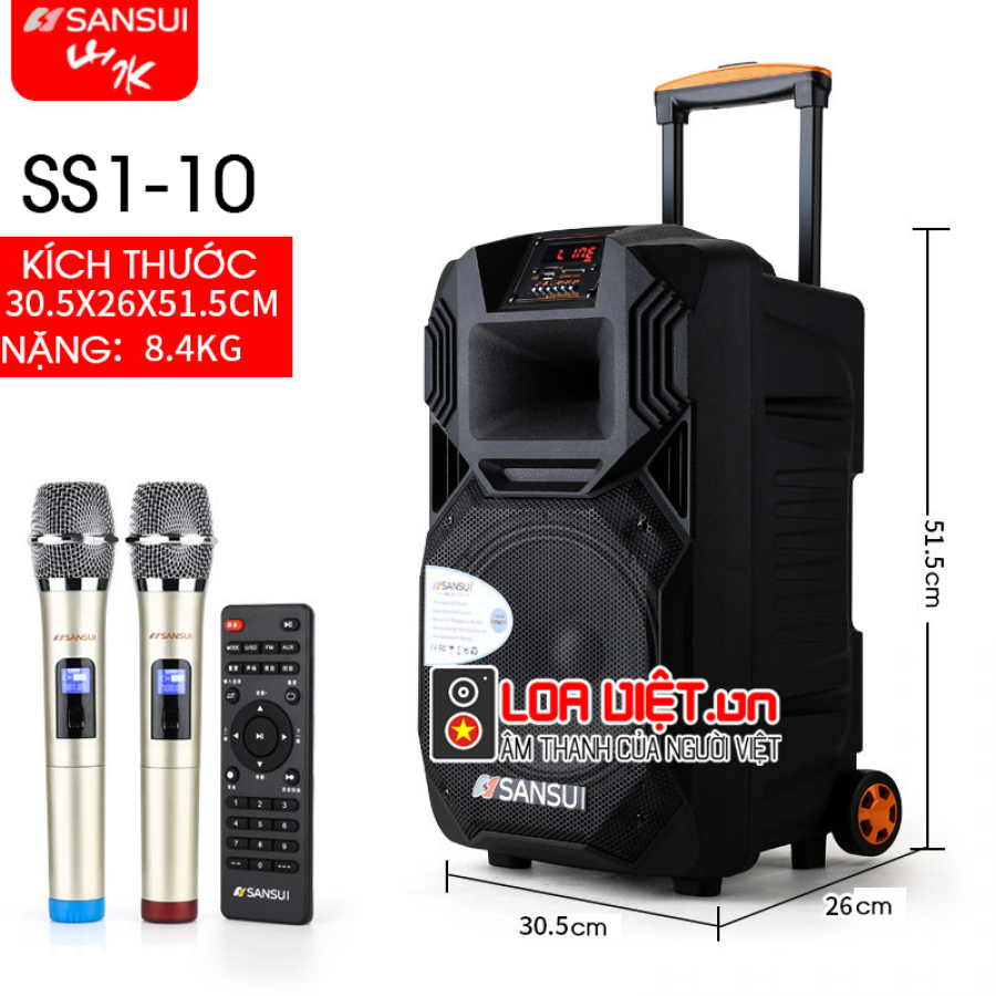 [LoaViệt.vn]Loa kéo di động Sansui SS1-08 - Chính hãng- Phân phối sỉ lẻ -08.666.43629